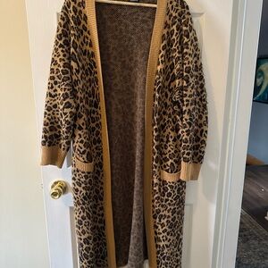 Torrid Leopard Print Coatigan Cardigan Sweater
